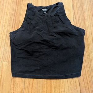 Old Navy Black Ribbed Cropped Tank